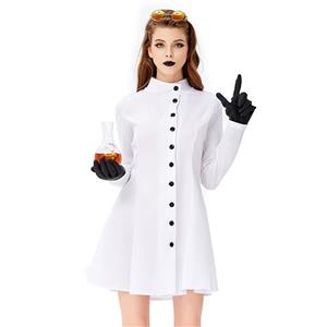 Crazy Scientist Flim Costume, Hot Sale Halloween Costume, Cheap Halloween Costume, Hot Sale Adult Lingerie Costume, Halloween Hostess Cosplay Costume, Halloween Horror Costume, #N19446