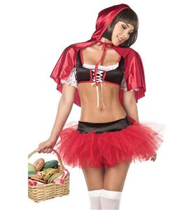 Hot Sale Halloween Costume, Cheap Little Red Riding Hood Costume, Sexy Red Riding Hood Costume, Fairy Tale Costume, #N10838