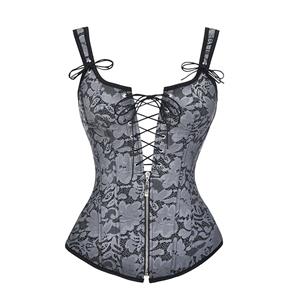 Victorian Gothic Jacquard Lace Up Vest Corset, Sexy Corset Vest for Women, Corset for Steampunk Costume, Women