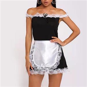 Sexy Lolita Babydoll Lingerie, Sexy See-through Lace Nightwear, Exotic French Maid Babydoll Lingerie, Valentine