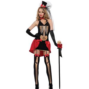 Gothic Skeleton Role Play Costume, Adult  Halloween Costume, Sexy Holloween Costume, Halloween Skeleton Dress Costume, Club Adult Cosplay Costume, #N18195