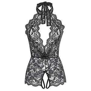 Sexy Clubwear Stripper Striptease Bodysuit for Women, Sexy See-through Floral Lace Lingerie, Cheap Romper Lingerie for Women, Sexy Valentines Lingerie, Sexy Stretchy Bodysuit Lingerie, Plus Size Teddies Lingerie, #N21966