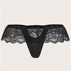 Cheap Black Triangular Panty, Sexy Black Lace Underwear, Hot Panty for Women, Black Hollow Out Panty, Lace Hollow Out Panty, Sexy See-through Panty, Hollow Out Temptation Panty, #PT23101