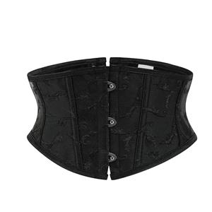 Short Torso Corset, Cheap Corset for Womens, Waist Cincher Corset, Plastic Boned Corset, Jacquard Underbust Corset, Sexy Women