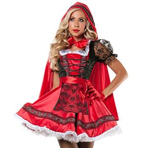 Sexy Halloween Costume, Sexy Red Riding Hood Costume, Fancy Cosplay Dresses, Red Riding Hood Halloween Costume, #N11907