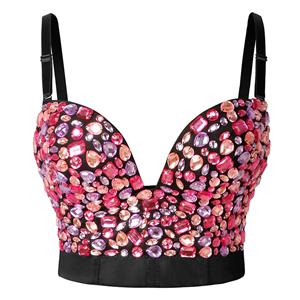 Sexy Studded Gem Clubbing Bra Top,  Bustier Bra for Women, Sexy Clubwear Bra Top, Sexy Studded Gem Clubwear Bra Crop Top, Gothic Crop Top, #N22378