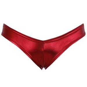 Sexy Red Faux Leather Panty, Sexy Bodycon Panty for Women, Red Faux Leather Night Club Panty, Bodycon Leather Panties, Sexy Night Club Bodycon Panty, Low Waist Tight Panties, #PT16477