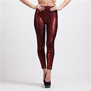 Sexy Leggings, Fashion Low Waist Legging Pants, Cheap Fish Scale Pattern Leggings, Ladies Purple Leggings, Sexy Slim Leg Pants, #L11665