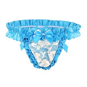 Low Waist Panties, Plus Size See-through Panties, Sexy Sheer Lace Thong, Sexy Lace Panty for Women, Ruffle Thong Lingerie, Flirty See-through Floral Lace Panty, Sexy Open Crotch Thong, #PT19320