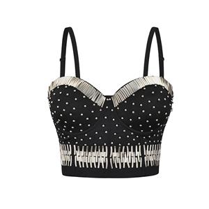 Sexy Tube Beading Strap Bustier Bra, Crop Top Vegan Bustier Bra, Sexy Bustier Bra, Sexy Black Bustier, B Cup Spaghetti Straps Crop Top, Sexy Clubwear Bustier,Clubwear Crop Top, #N20960