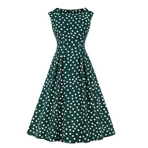 Sexy A-line Swing Dress, Retro Polka Dots Print Dresses for Women, Vintage Dresses 1950