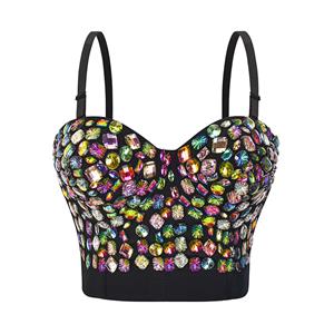 Sexy Studded Gem Clubbing Bra Top, B Cup Bustier Bra, B Cup Bustier Bra for Women, Sexy Clubwear Bra Top, Sexy Studded Gem Clubwear Bra Crop Top, Gothic Crop Top, #N22634