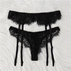 Sexy See-through Floral Lace Panty, Sexy Black Panty for Women, Black Elastic Lace Panty, Black High Waist Underwear, High Waist Underwear With Garters,Charming Black Panty, #PT20759