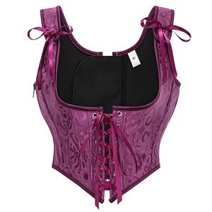 Vintage Floral Embroidered Camisole, Corset Vest Top for Women Bustier Shapewear N23884