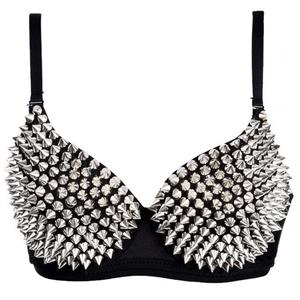 Silver Studded Bra, Studded Spike Bra, Silver Spiked Bra, #N5810