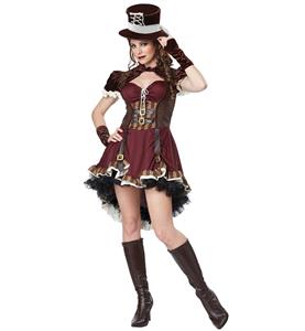 Sexy Halloween Costume, Steampunk Girl Brown Costume, Adult Steampunk Girl Sexy Costume, Cheap Women