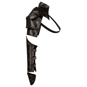 Steampunk Armlet for Women,Dark-brown Faux Leather Armlet,Punk Leather Shrug,Corset Accessories,Gothic Retro Armlet,Rivet Armbands,One-shoulder Cape, #N20189