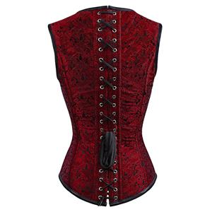 Steampunk Faux Gothic Vintage Spiral Steel Boned Bustier Corset N11460