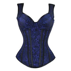 Jacquard Corset, Floral Brocade Corset, Retro Vintage Vest Corset, steampunk clothing steel boning for halloween costume, Steampunk Corset for women, #N23971