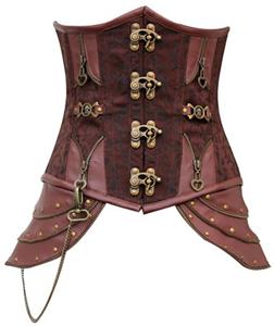 Brocade Underbust Steampunk Steel Boned Corset, Brocade Underbust Steampunk Corset, #N5727