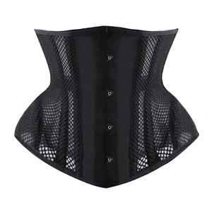 Steel Bone Waist Training Corset, Short Torso Corset, Waist Cincher Corset Body Shaper Girdle, Waist Cincher Corset, Steel Boned Corset, Black Underbust Corset,Mesh Breathe Underbust Corset, Underbust Body Shaper, #N22517