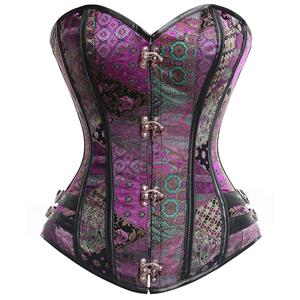 Steampunk Vegan Corset, Steel Boned Corset, Steampunk Corset, #N4829