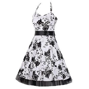 Retro Dresses for Women, Vintage Dresses for Women, Sexy Dresses for Women Cocktail Party, Casual Mini dress, Flower Print Swing Daily Dress, #N14849