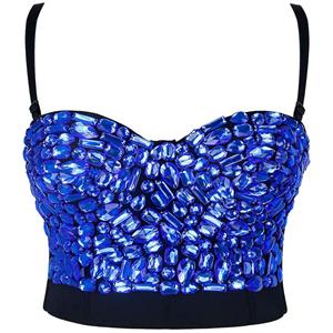 Sweets Studded Gem Bra Top, B Cup Bustier Bra, B Cup Gem Bustier Bra for Women, Sweets Studded Gem Clubwear Bra, #N16716