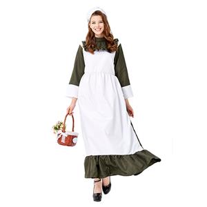 Traditional House Maid Costume, French Maide Costume, 2 Piece Maiden Cosplay Costume, Black and White Maid Costume, Halloween Maid Cosplay Adult Costume, #N19428