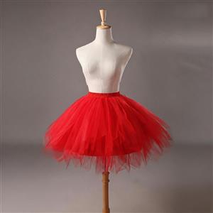 red petticoat, red tutu skirt, tulle underskirt, fluffy skirt, layered tulle, puffy petticoat, elastic waist skirt, short tulle skirt, ballet tutu, costume petticoat, party skirt, mini tulle skirt, voile underskirt, dance petticoat, red crinoline skirt #N23952