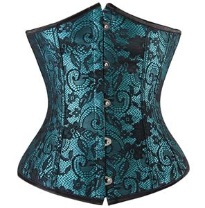 underbust corset, Green lace underbust corset, Lace underbust corset, #N4982