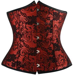 underbust corset, Red lace underbust corset, Lace underbust corset, #N4831