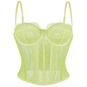 Vintage corset, 3-row hook corset, Adjustable back closure, Steel-boned shapewear, Steampunk costume, Burlesque lingerie, Historical corsetry, Olive green corset, Chartreuse lingerie, Waist training garment #N23798