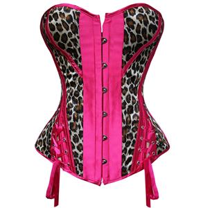 Fashion Overbust Corset, Unique Lady Rose Corset, Leopard Corset, Cheap Valentine