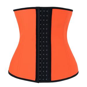 Latex Underbust Corset, Elastic Body Shaper Bustier, High Quality Orange Steel Bone Underbust Corset, Plus Size Corset, #N10249