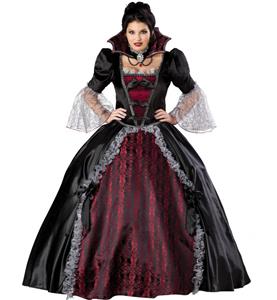 Vampiress Of Versailles Costume, Vampire length gown with petticoat, Vampire length gown, #N1811