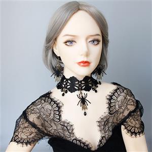 Vintage Style Necklace, New Gothic Choker Necklace, Spider Necklace, Sexy Lace Necklace, Cheap Floral Lace Chocker, Victorian Necklace for Women, Gothic Accessory, Sexy Lace Ornament, #J19695