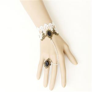 Vintage Bracelet, Gothic Bracelet, Cheap Wristband, Vintage Lace Bracelet, Victorian Bracelet, Retro Wristband, Bracelet with Ring, #J17885