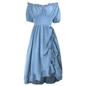 Victorian dress, Vintage dress, Medieval dress, Long dress, One shoulder dress #N23728