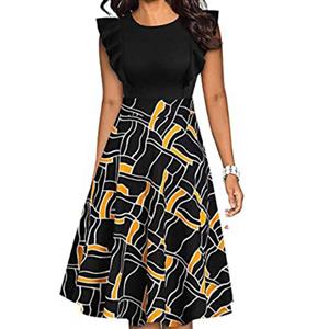 Retro Printed Dress, Retro Dresses for Women 1960, Vintage Dresses 1950