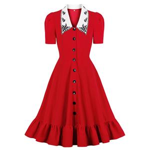 Cute Summer Swing Dress, Retro Pinstripe Dresses for Women 1960, Vintage Dresses 1950