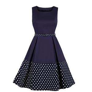 OL Dress, Fashion Polka Dots Cocktail Party Midi Dress, Retro Cocktail Midi Dress, Vintage High Waist Midi Dress, Retro Dresses for Women 1960, Vintage Dresses 1950