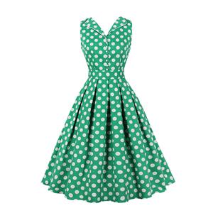 Retro Polka Dots Midi Dress, Fashion A-line Swing Dress, Retro Dresses for Women 1960, Vintage Dresses 1950