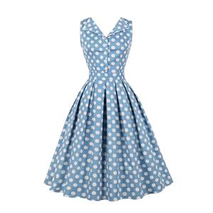 Retro Polka Dots Midi Dress, Fashion A-line Swing Dress, Retro Dresses for Women 1960, Vintage Dresses 1950