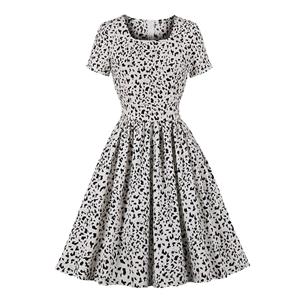 Retro Leopard Dresses for Women 1960, Vintage Cocktail Party Dress, Fashion Casual Office Lady Dress, Retro Party Dresses for Women 1960, Vintage Dresses 1950