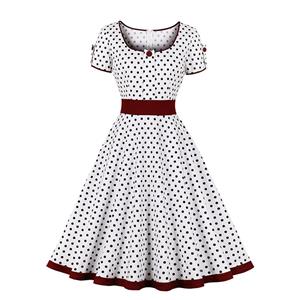 Vintage Lovely Dresses, Print Summer Swing Dress, Retro Dresses for Women 1960, Vintage Dresses 1950