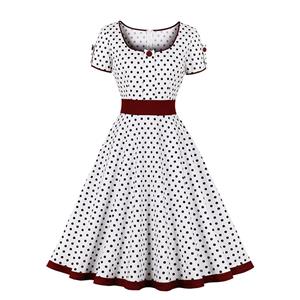 Vintage Lovely Dresses, Print Summer Swing Dress, Retro Dresses for Women 1960, Vintage Dresses 1950