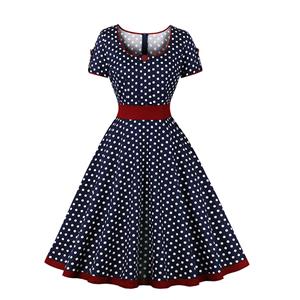 Vintage Lovely Dresses, Print Summer Swing Dress, Retro Dresses for Women 1960, Vintage Dresses 1950