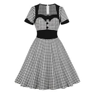 Cute Summer Swing Dress, Retro Party Dresses for Women 1960, Vintage Party Dresses 1950