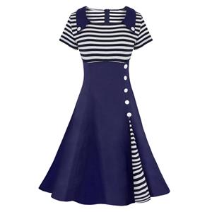 Retro Dresses for Women, Vintage Splicing Swing Dresses, Vintage Dress for Women, Picnic Dress, Party Cocktail Dress, Cheap Party Dress, #N14444